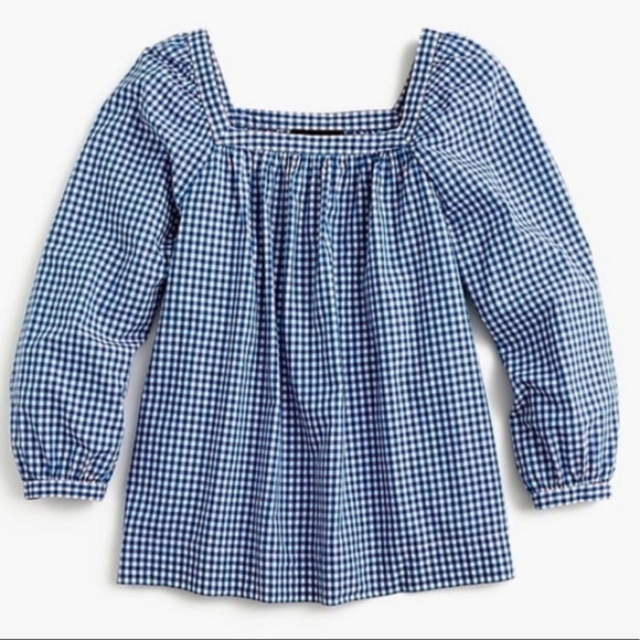 J. Crew Tops - J. Crew Blue Gingham Blouse